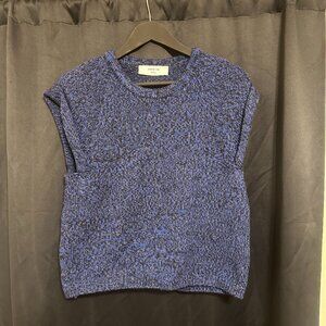 Arch The Sleeveless Blue/Black Wool Sweater -Size 38 France/ 4 USA